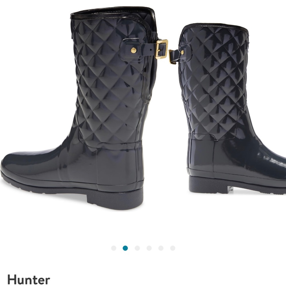 Hunter high gloss rain boots -dark slate size 8